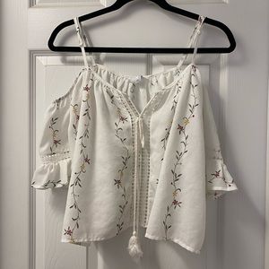 White Top| Floral Print